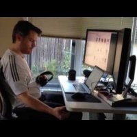Sort-of-DIY, Sit-Stand Treadmill Desk in Action: Transforming to Sitting